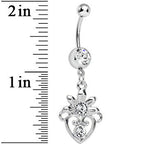 Clear Gem Noble Heart Dangle Belly Ring