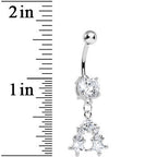Clear Gem Twin Stars Dangle Belly Ring