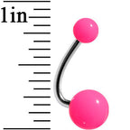 Neon Pink Petunia Acrylic J-Bar Belly Ring