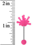Pink Silicone Atom Barbell Tongue Ring