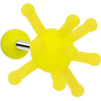 Yellow Neon Silicone Atom Barbell Tongue Ring