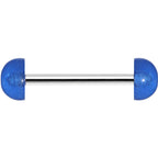 Blue Acrylic Half Ball Pixie Dust Barbell Tongue Ring