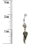 Clear Gem Happy Hearts Angel Wings Belly Ring