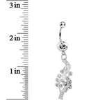 Clear Gem Icy Winter Branch Dangle Belly Ring