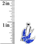 Blue Gem Soaring  Bird Belly Ring