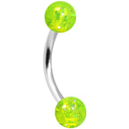 16G 5/16 Green Acrylic Glitter Eyebrow Ring