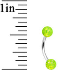 16G 5/16 Green Acrylic Glitter Eyebrow Ring