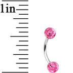 16G 5/16 Pink Acrylic Glitter Eyebrow Ring