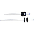 14G to 00G 18 Piece Set Ear Stretching Kit in Clear Acrylic