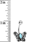 Turquoise Marquise Gem Antique Butterfly Belly Ring