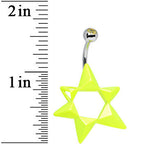 Yellow Gem Neon Modern Star of David Belly Ring