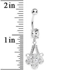 Clear Gem Nottingham Lace Chandelier Dangle Belly Ring