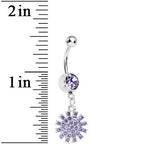 Purple Gem Summertime Sunburst Dangle Belly Ring