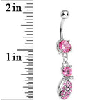 Pink Gem Lady Bug Luck Dangle Belly Ring