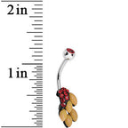 Orange Gem and Fruit on the Vine Belly Ring