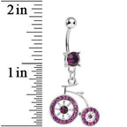Purple Gem Old Time Bicycle Dangle Belly Ring