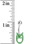 Green Mint Baby Owl Belly Ring