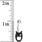 Black as Night Baby Owl Belly Ring