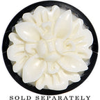 9/16 Organic Buffalo Horn White Bone Frasera Flower Saddle Plug