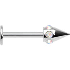 16G Stainless Steel Aurora Gem Cone Labret Monroe
