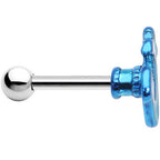 16G Brilliant Blue Nicely Nautical Anchor Cartilage Stud Earring