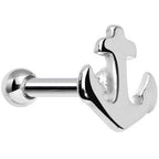 16G Shiny Steel Nicely Nautical Anchor Cartilage Stud Earring