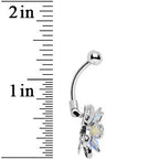 Multi Clear Gem Bursting Blossom Flower Belly Ring