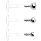 16G 5/16 Clear Gem Bioplast Triple Forward Helix Barbell 3 Pack Set