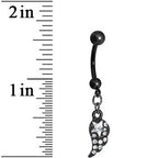 Clear Gem Celestial Star Solo Black Wing Dangle Belly Ring