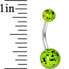 Green Speckled Cosmos Belly Ring