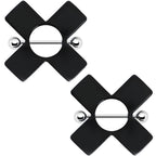 14G Black Acrylic X Nipple Shield Set