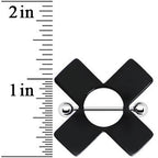 14G Black Acrylic X Nipple Shield Set