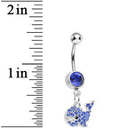 Blue Gem Tail of the Whale Dangle Belly Ring