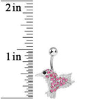 Pink Gem As the Crow Flies Bird Belly Ring