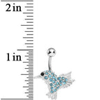Aqua Gem As the Crow Flies Bird Belly Ring