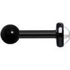 4mm Clear Gem Black IP Tragus Cartilage Earring