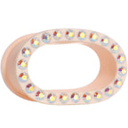 9/16 Aurora Gem Peach Silicone Double Flare Tunnel