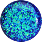 9/16 Black Acrylic Blue Confetti Party Single Flare Plug