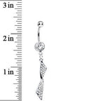 Clear Gem Brilliant Twist Dangle Belly Ring