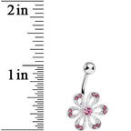 Pink Gem Sparkling Spring Flower Belly Ring
