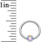 16G 3/8 Clear Gem Steel BCR Captive Ring 4mm Flat Disc