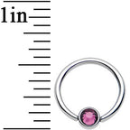 16G 3/8 Purple Gem Disc Titanium BCR Captive Ring