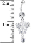 Clear Gem Elegant Symmetry Butterfly Dangle Belly Ring