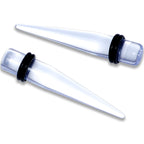 00G to 1 inch 18 Piece Clear Acrylic Ear Stretching Taper Kit