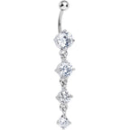 Crystalline Gem Radiant Quad Dangle Belly Ring
