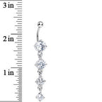 Crystalline Gem Radiant Quad Dangle Belly Ring