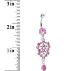 Pink Gem Pool of Sparkle Dangle Belly Ring