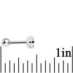 4mm Clear Cubic Zirconia Round Tragus Cartilage Earring