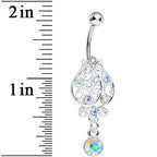 Aurora Gem Brilliant Rosebud Dangle Belly Ring