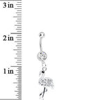 Crystalline Gem Ready to Party Flamingo Dangle Belly Ring